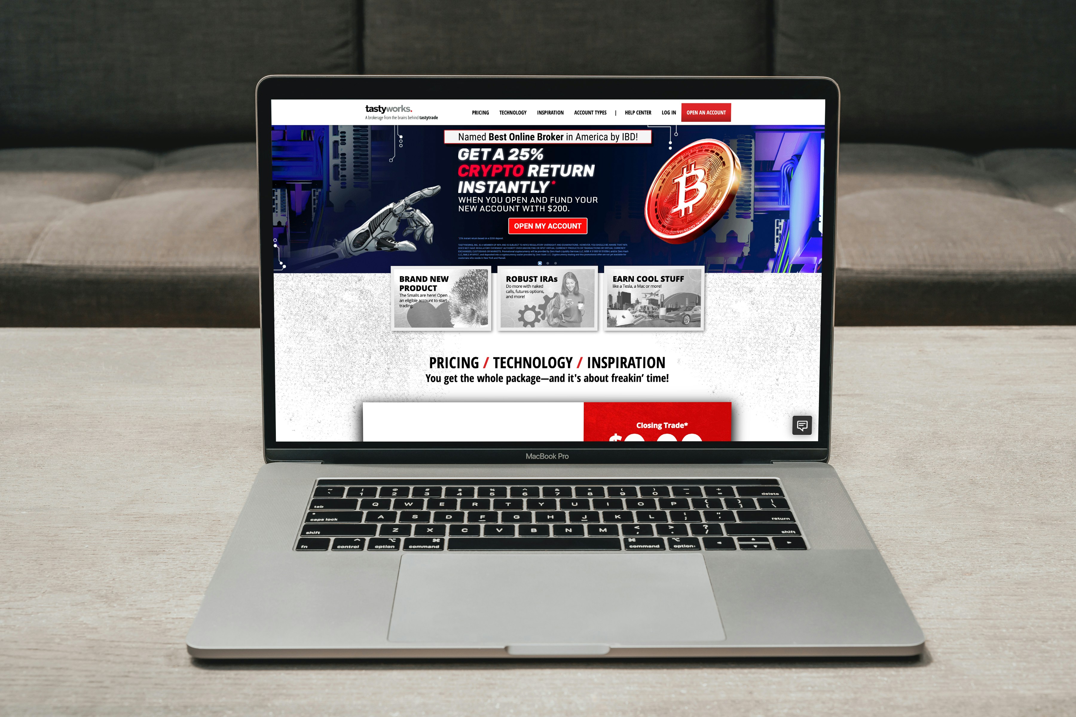Buying crypto with Tastyworks desktop trading